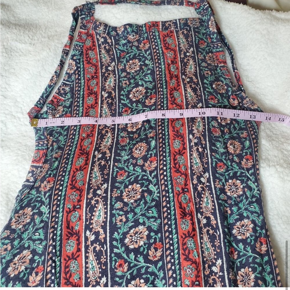 Lulus Kiss the Sky Halter Open Back Midi Dress Women's Size Medium Blue Red - Picture 6 of 7